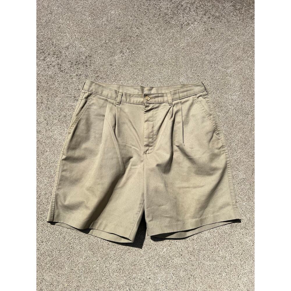 Vintage Edwards Khaki Pleated‎ Chino Shorts 36 Gorpcore Preppy Old Money Casual